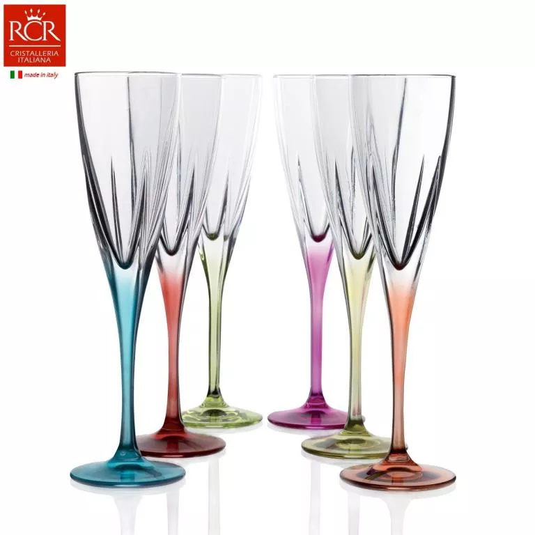 Фото Набор фужеров для шампанского цветные 170 мл Fusion Rcr Trends
