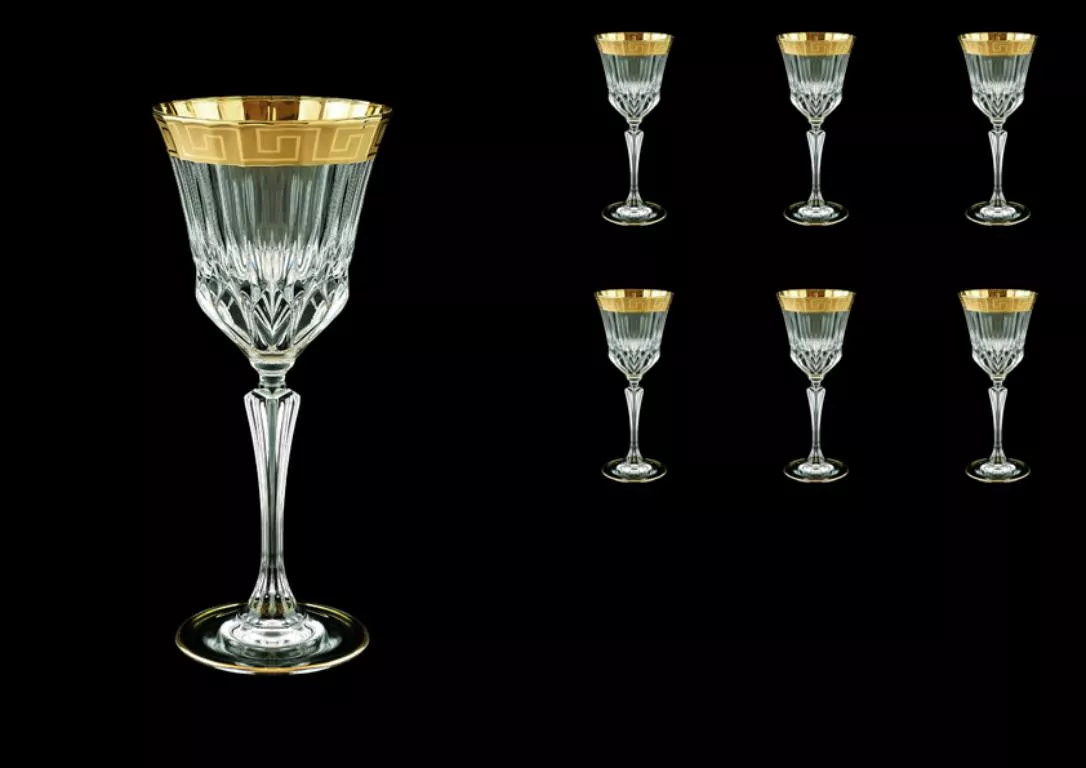 Фото Набор бокалов для вина 220 мл Adagio Antique Golden Classic Decor Astra Gold