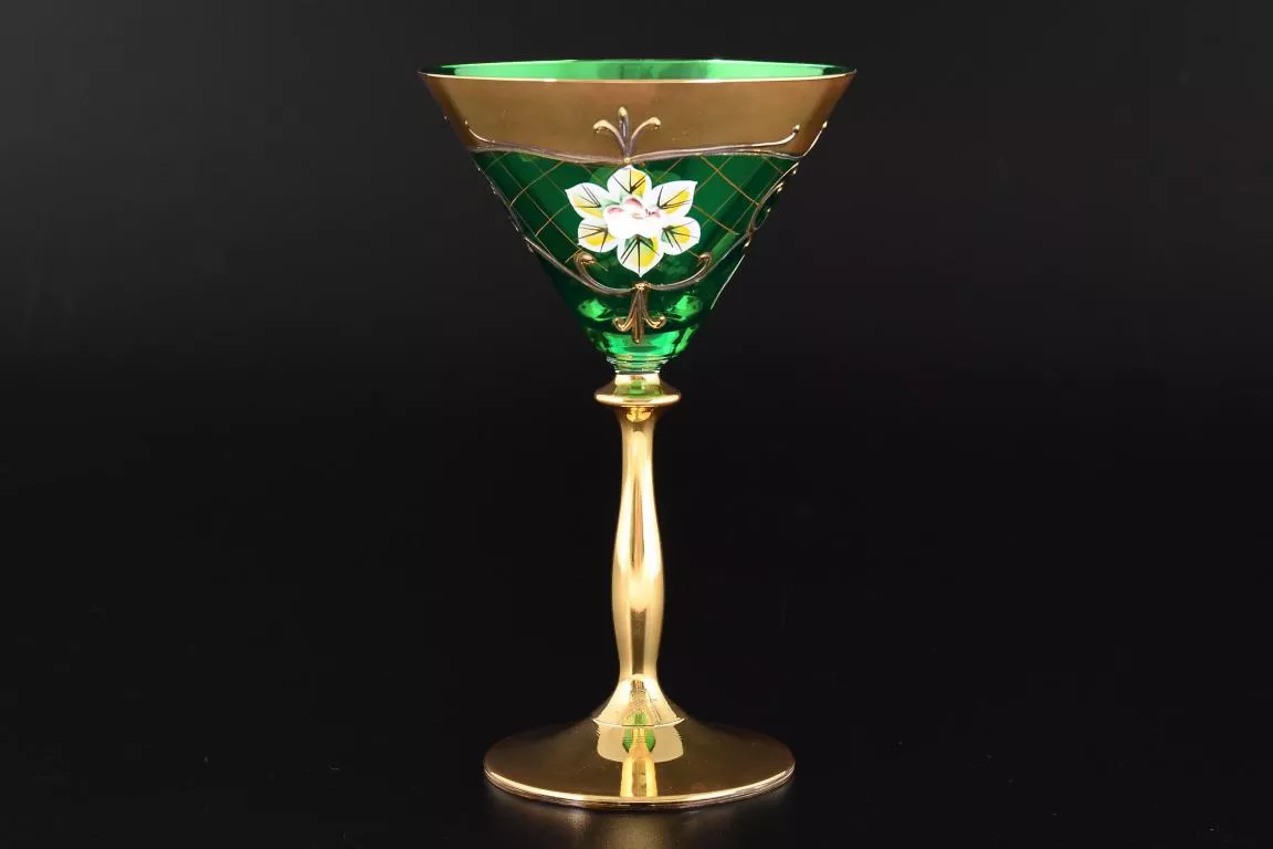 Фото Набор бокалов для мартини Лепка зеленая U-R (6 шт)