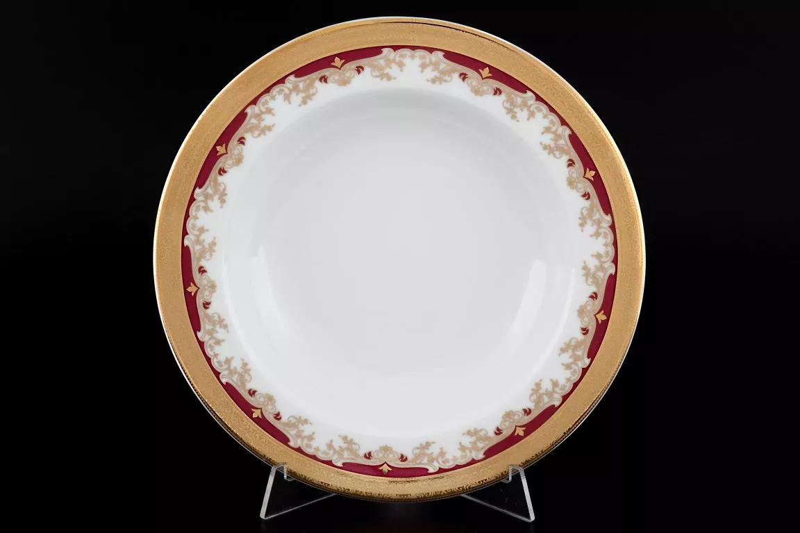 Фото Набор тарелок глубоких 22 см Кристина Красная Лилия (6 шт)