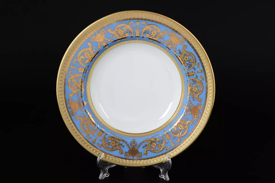 Фото Набор тарелок глубоких 23 см C-Imperial Blue Gold (6 шт)