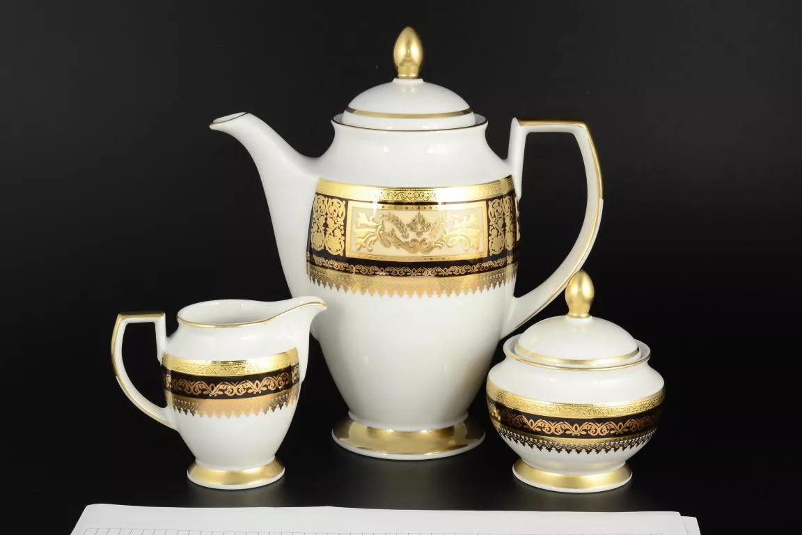 Фото Кофейный набор из 3 предметов Diadem Black Creme Gold