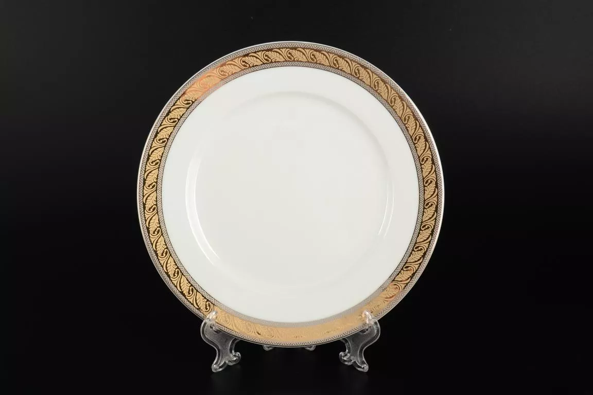 Фото Набор тарелок 19 см Кристина Платиновая золотая лента (6 шт)