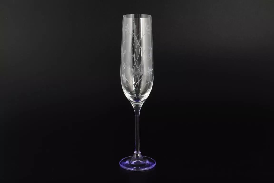 Фото Набор фужеров для шампанского Фиолетовая ножка 190 мл E-V