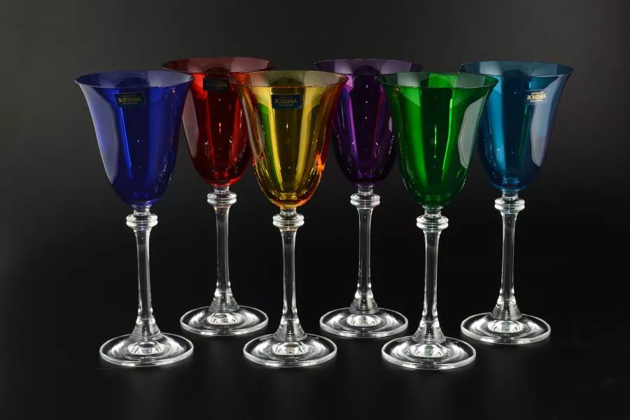 Фото Набор бокалов для вина 185 мл Alexandra цветные (6 шт)