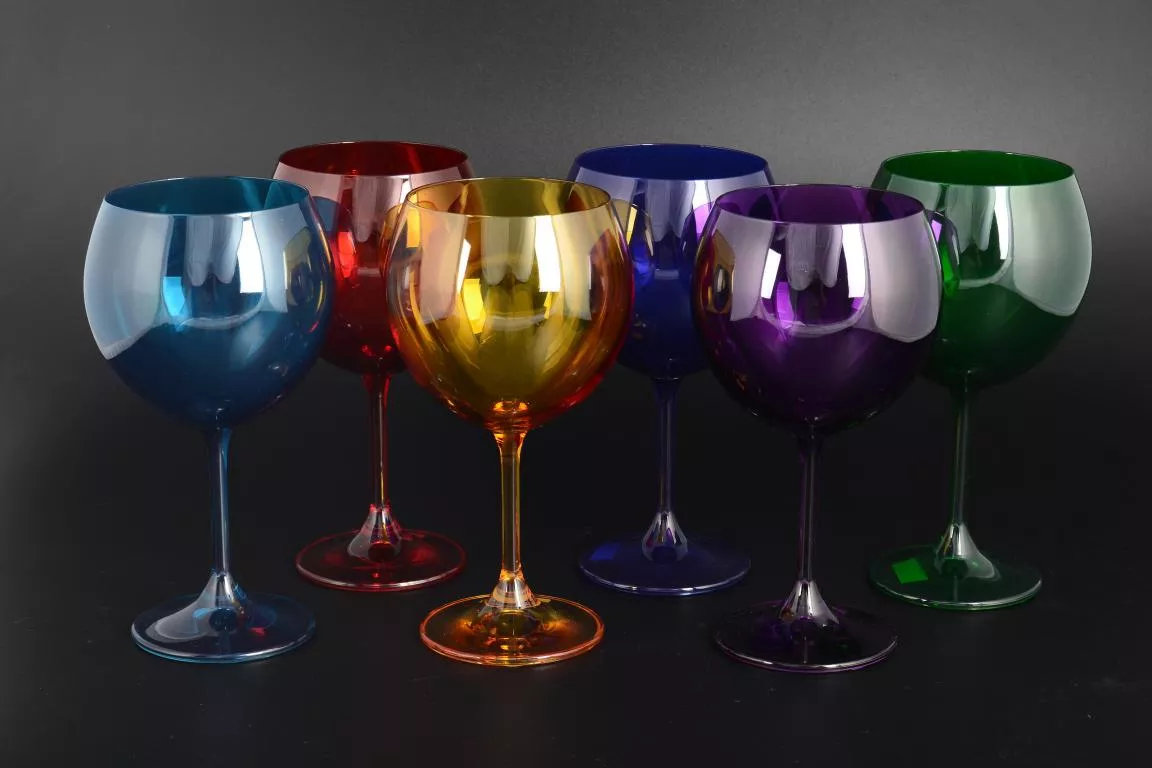 Фото Набор бокалов для вина 460 мл Sylvia/Klara цветные (6 шт)