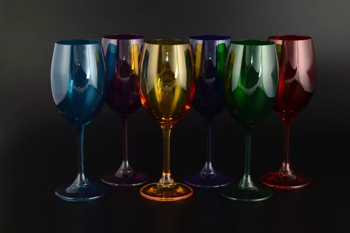 Фото Набор бокалов для вина 250 Sylvia/Klara цветные (6 шт)
