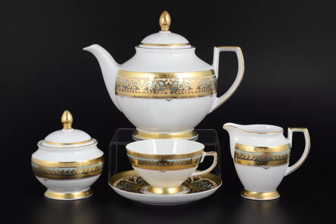 Фото Чайный сервиз на 6 персон 17 предметов Arabesque Greenshadow Gold