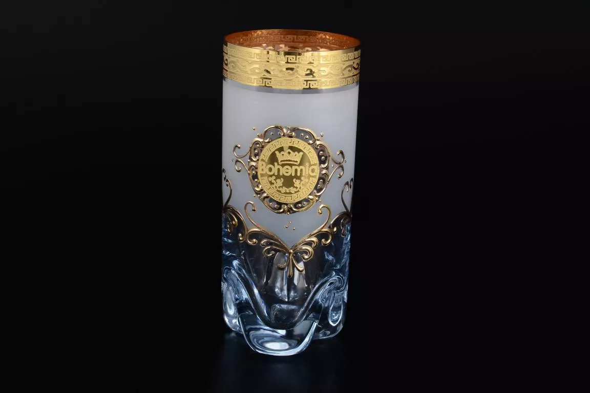 Фото Набор стаканов для воды Версаче Богемия B-G фон голубой