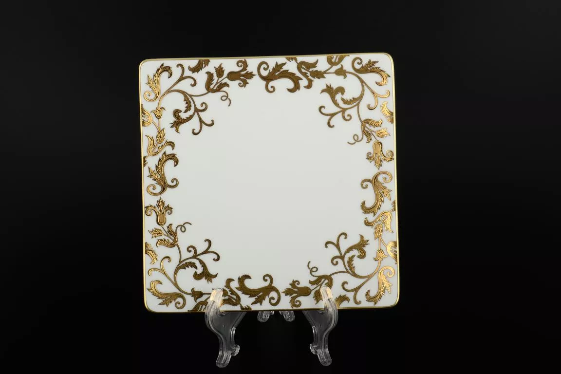 Фото Набор тарелок 21 см квадратные Tosca Black Gold (6 шт)