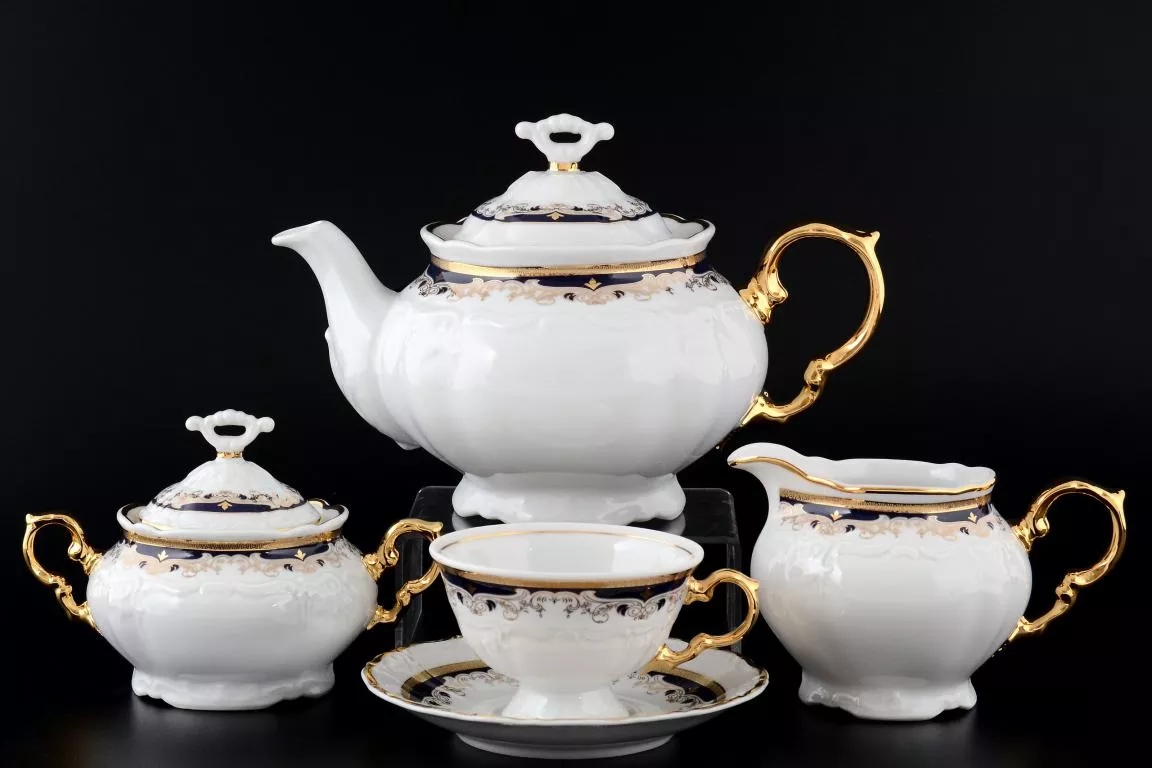 Фото Чайный сервиз на 6 персон 17 предметов Мария Луиза Синяя лилия