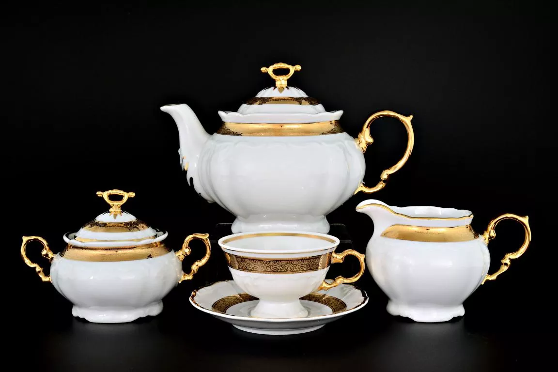 Фото Чайный сервиз на 6 персон 17 предметов Мария Луиза Золотая лента