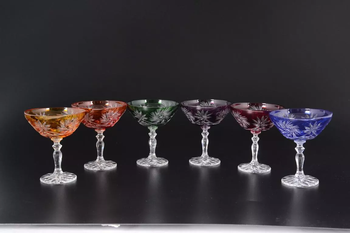 Фото Набор бокалов для мартини 70 мл Цветной хрусталь (6 шт) Артикул 16570