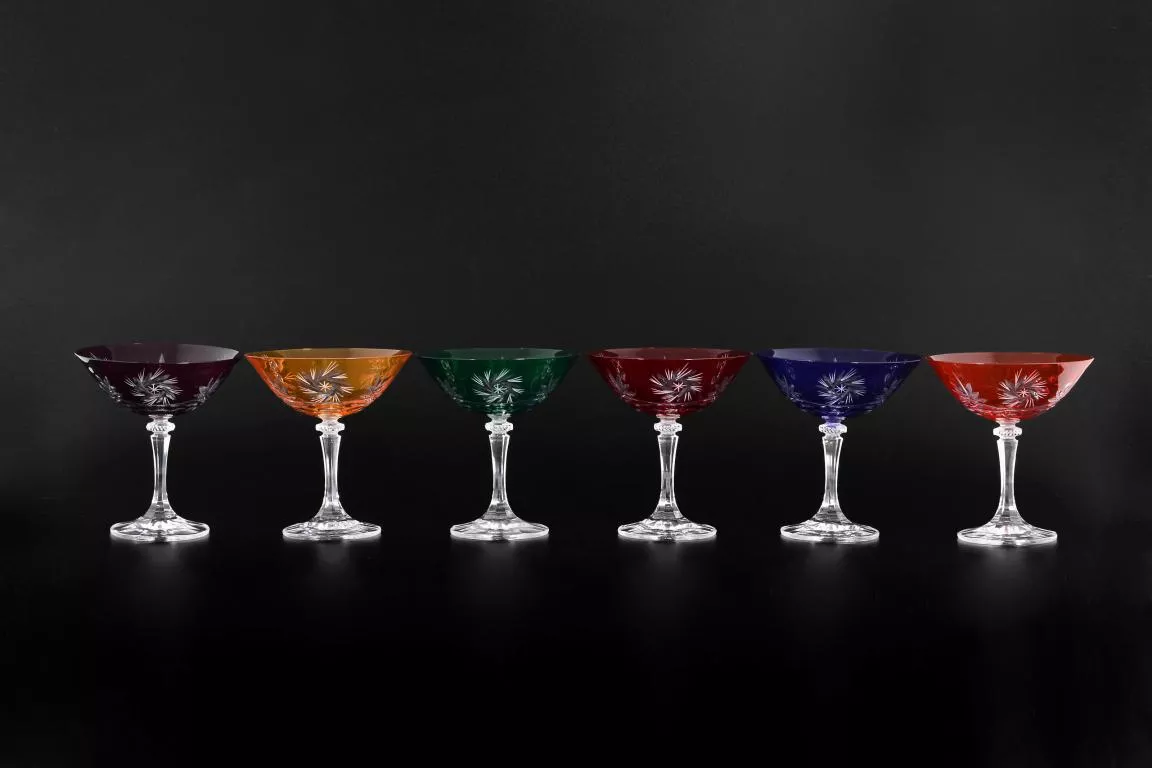 Фото Набор бокалов для мартини 200 мл Цветной хрусталь (6 шт) Артикул 20907