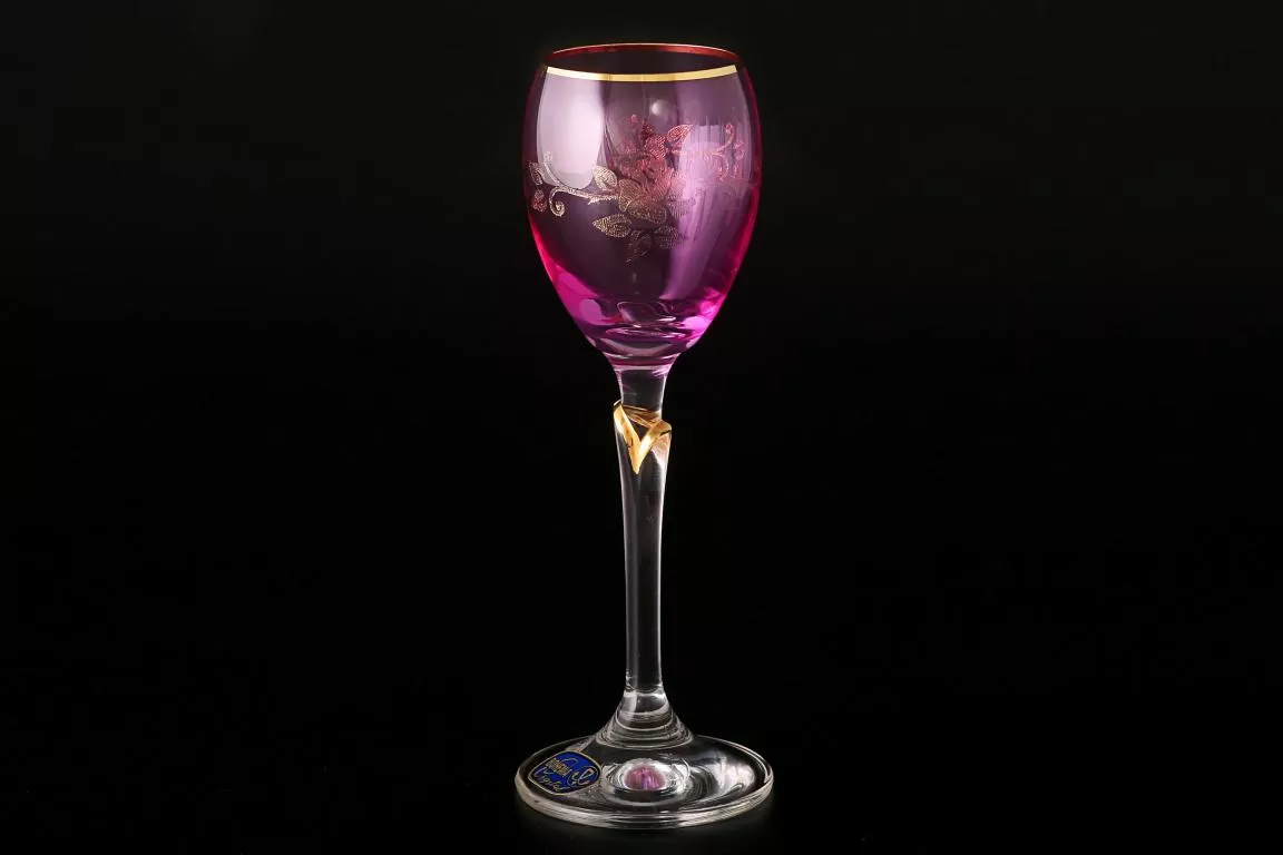 Фото Набор рюмок для водки 70 мл Lilly розовые (6 шт) Кристалекс