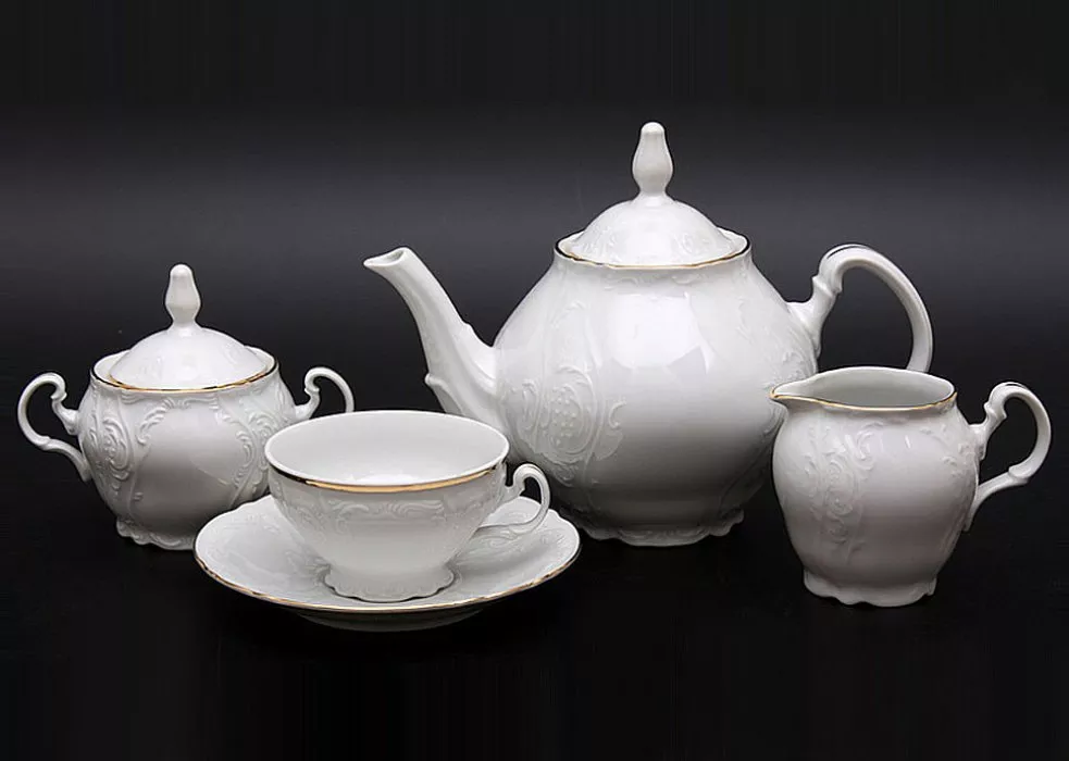 Фото Чайный сервиз на 6 персон 17 предметов Бернадотт Белый узор