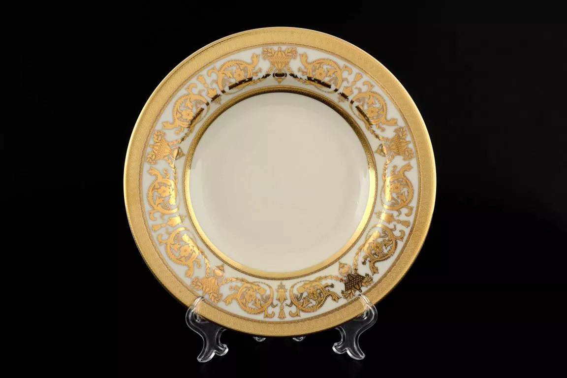 Фото Набор глубоких тарелок 22 см Constanza Cream Imperial Gold (6 шт)