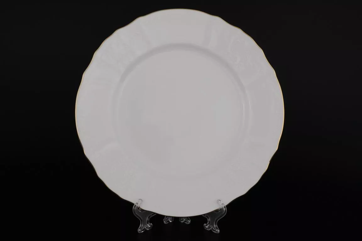 Фото Набор тарелок 25 см Бернадотт Белый узор (6 шт)