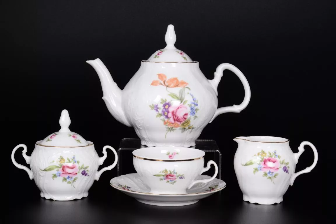 Фото Чайный сервиз на 6 персон 17 предметов Бернадотт Полевой цветок