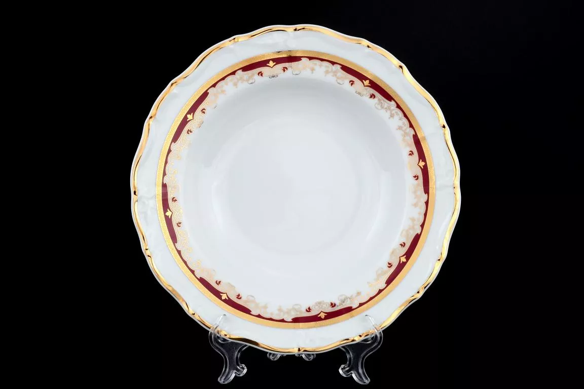 Фото Набор тарелок глубоких 23 см Мария Луиза Красная лилия (6 шт)