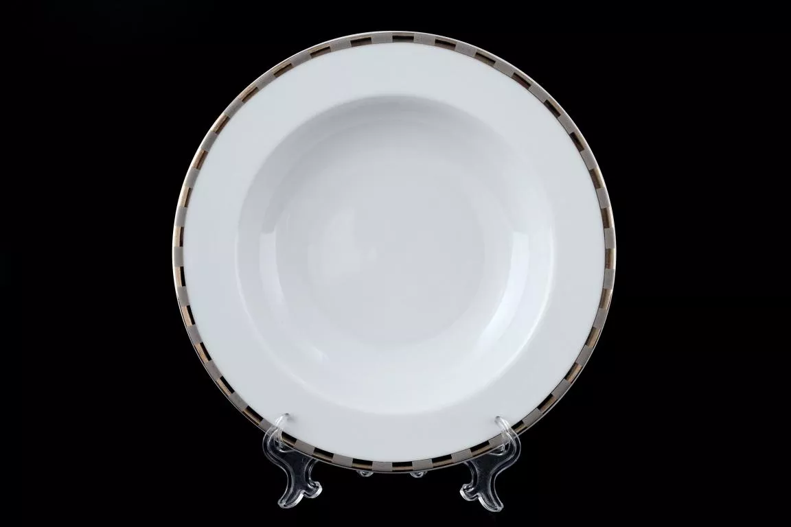 Фото Набор тарелок глубоких 22 см Опал Платиновые пластинки (6 шт)