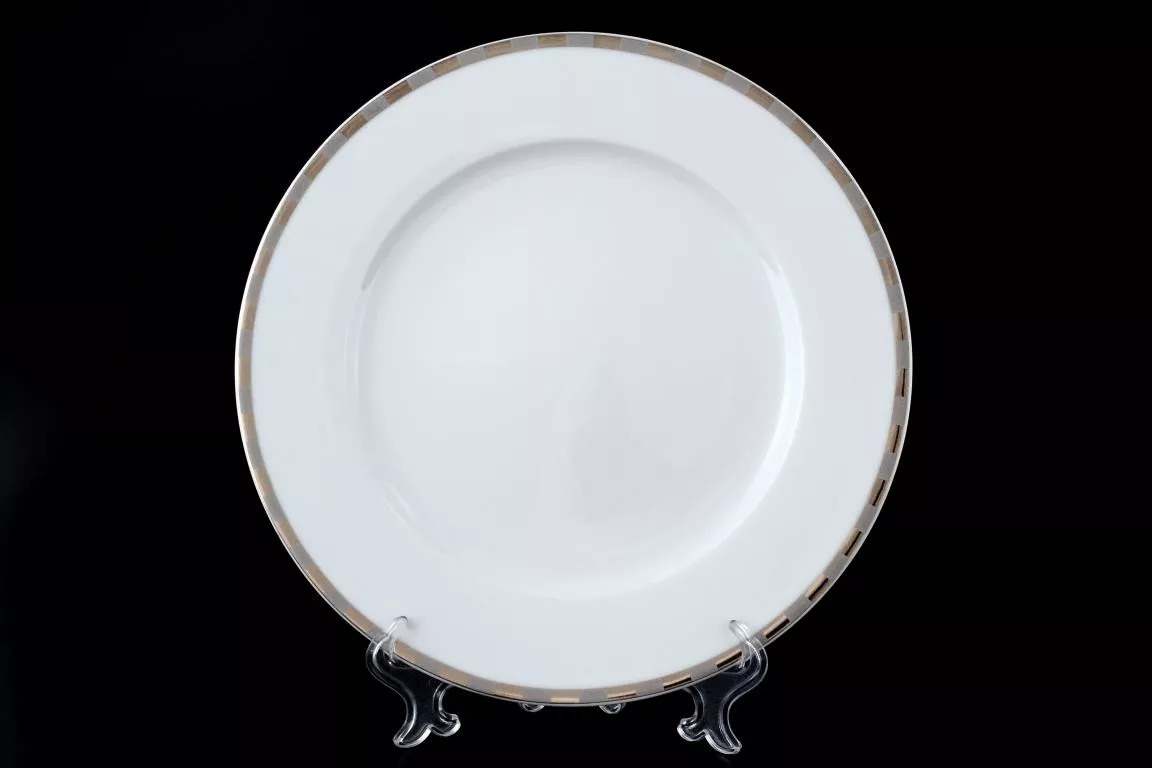 Фото Набор тарелок 25 см Опал Платиновые пластинки (6 шт)