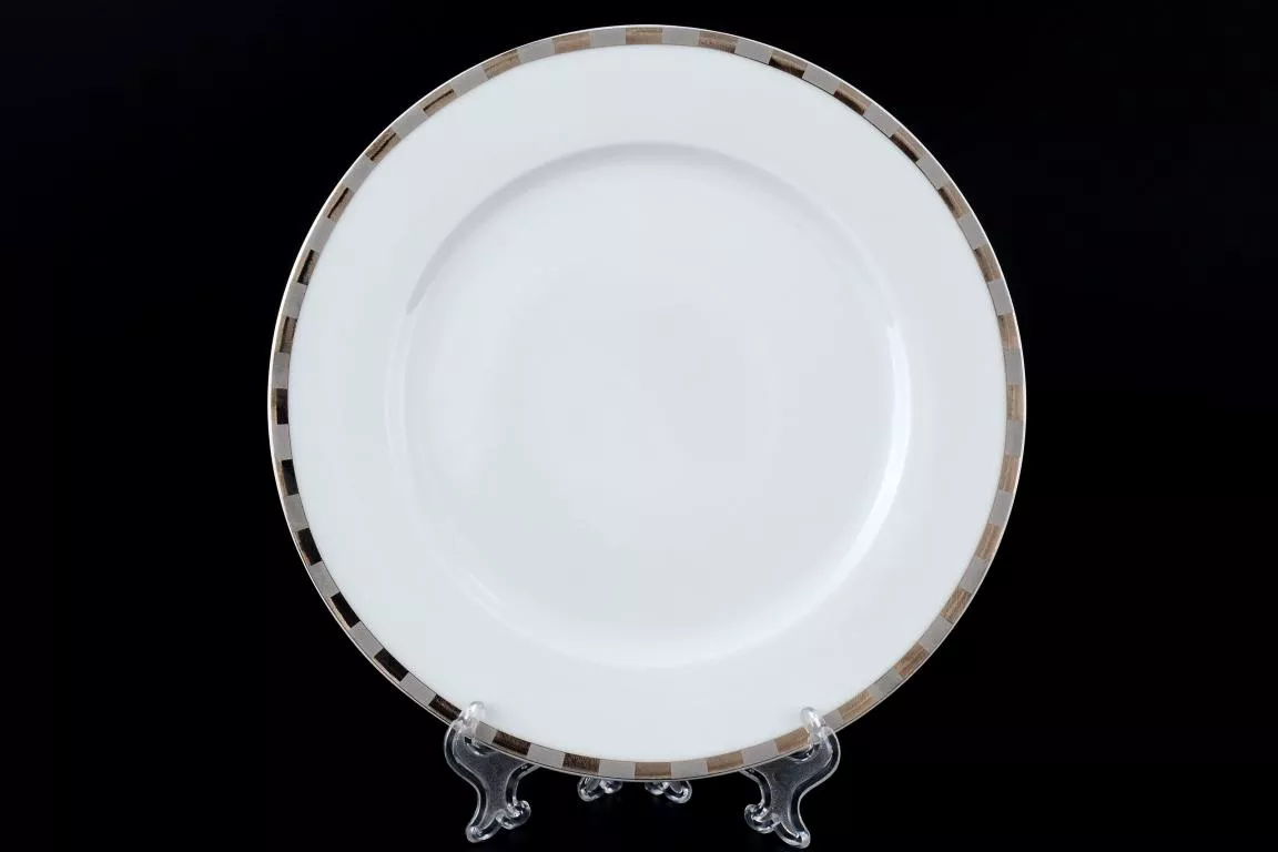 Фото Набор тарелок 21 см Опал Платиновые пластинки (6 шт)