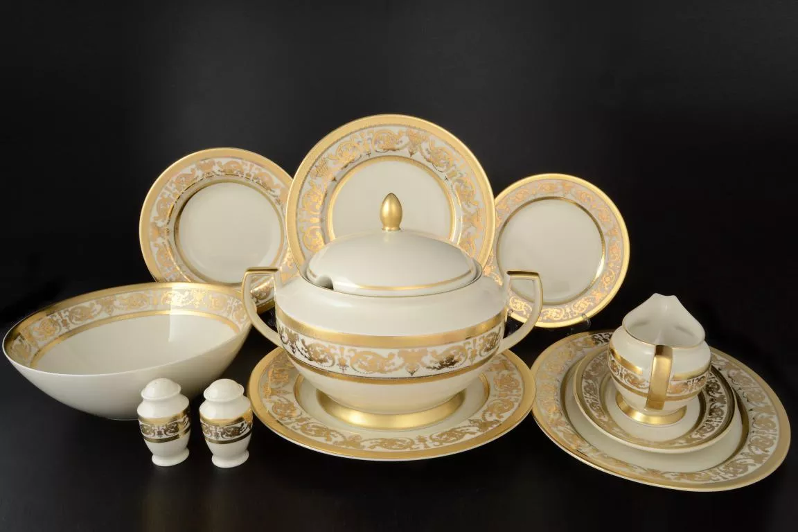 Фото Столовый сервиз на 6 персон 27 предметов Constanza Cream Imperial Gold