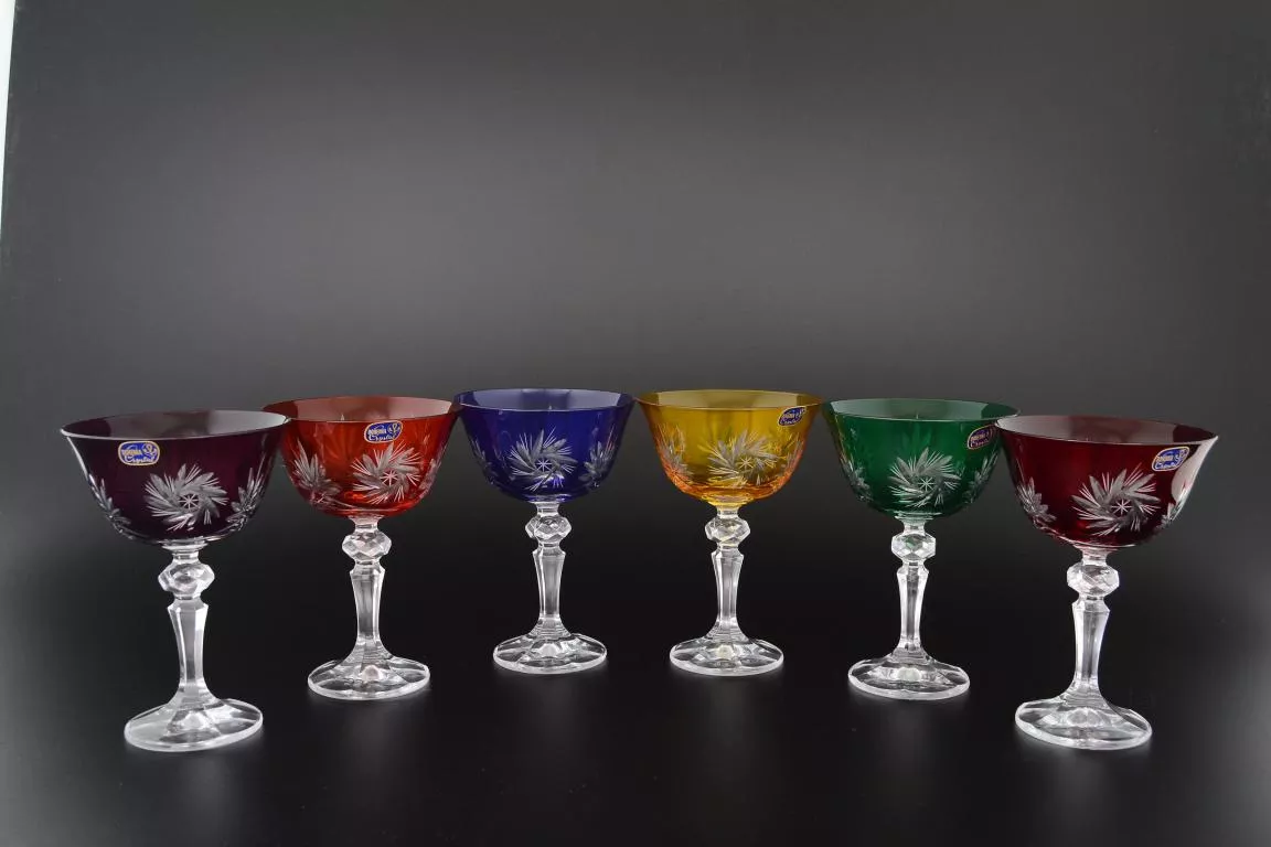 Фото Набор бокалов для мартини 180 мл Цветной хрусталь (6 шт) Артикул 13438