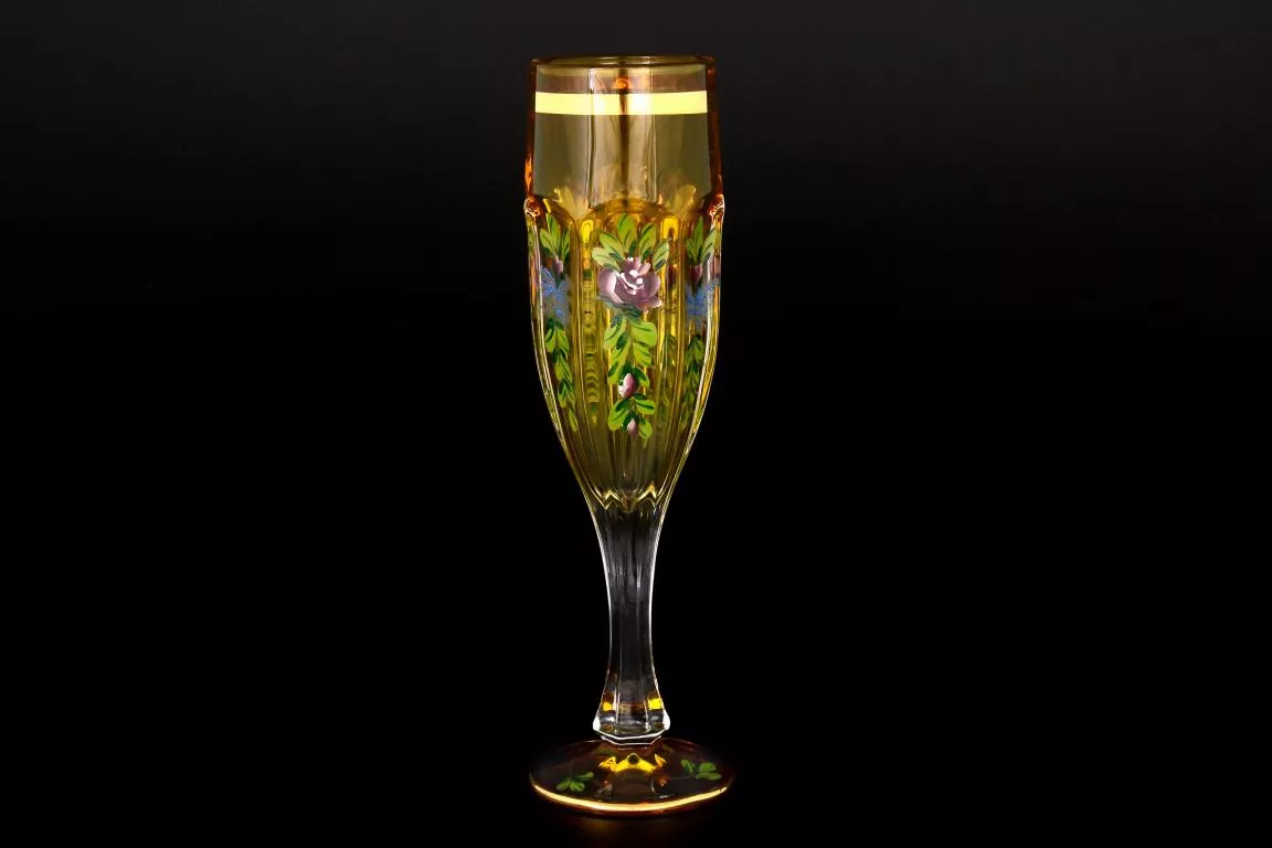 Фото Набор фужеров для шампанского Сафари Роспись желтые A-M (6 шт)