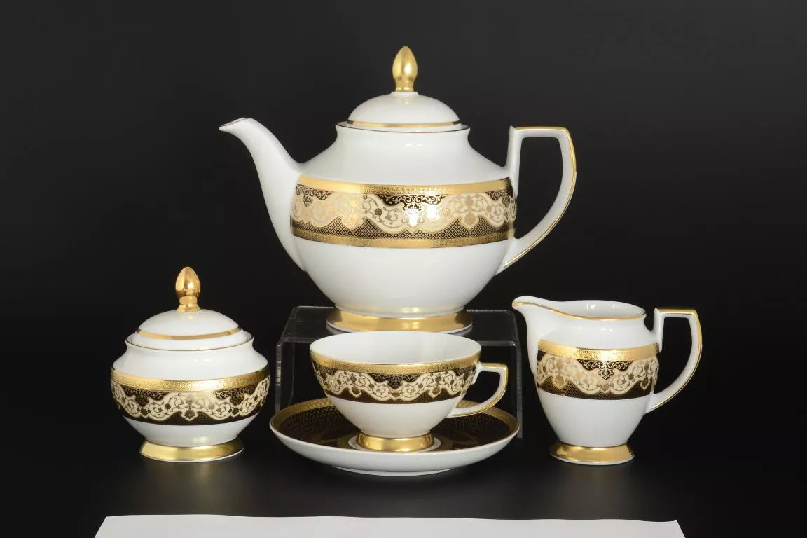 Фото Чайный сервиз на 6 персон 17 предметов Belvedere Combi Black Gold