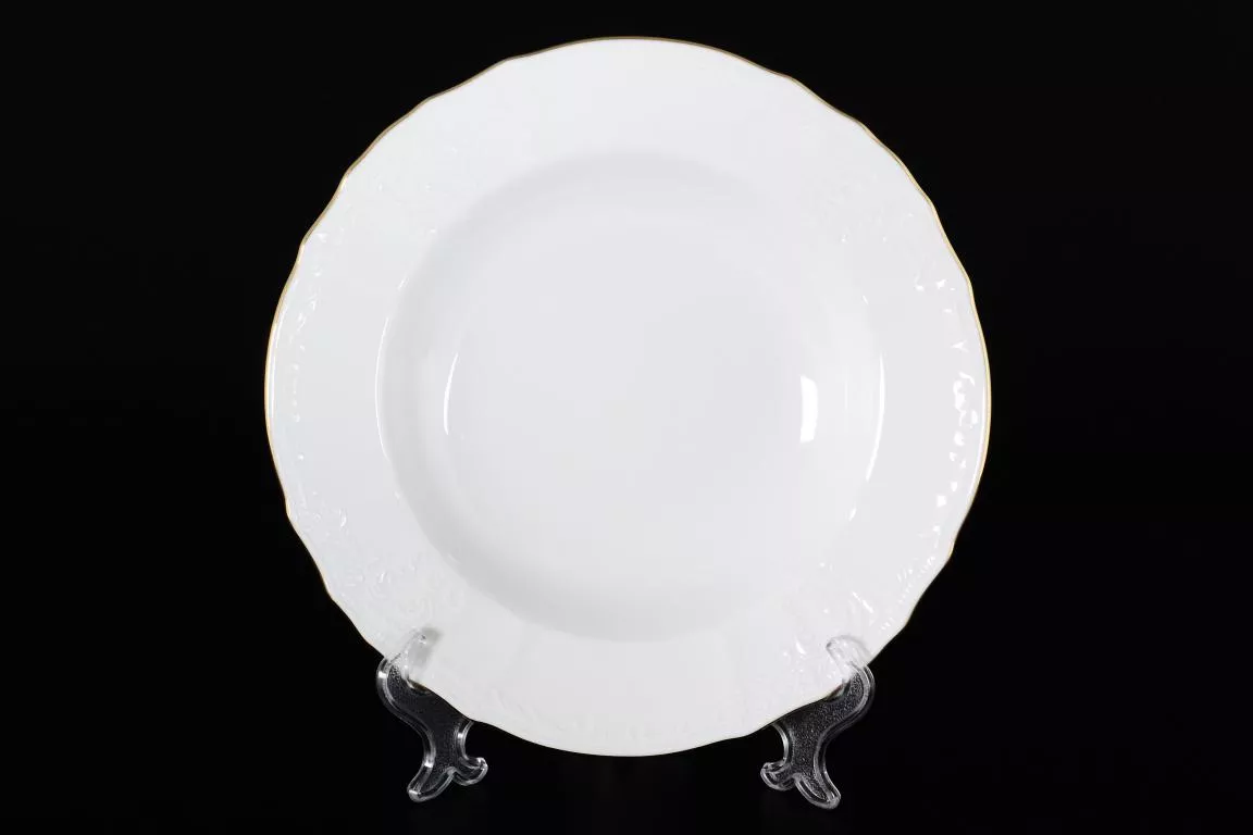 Фото Набор тарелок глубоких 23 см Бернадотт Белый узор (6 шт)