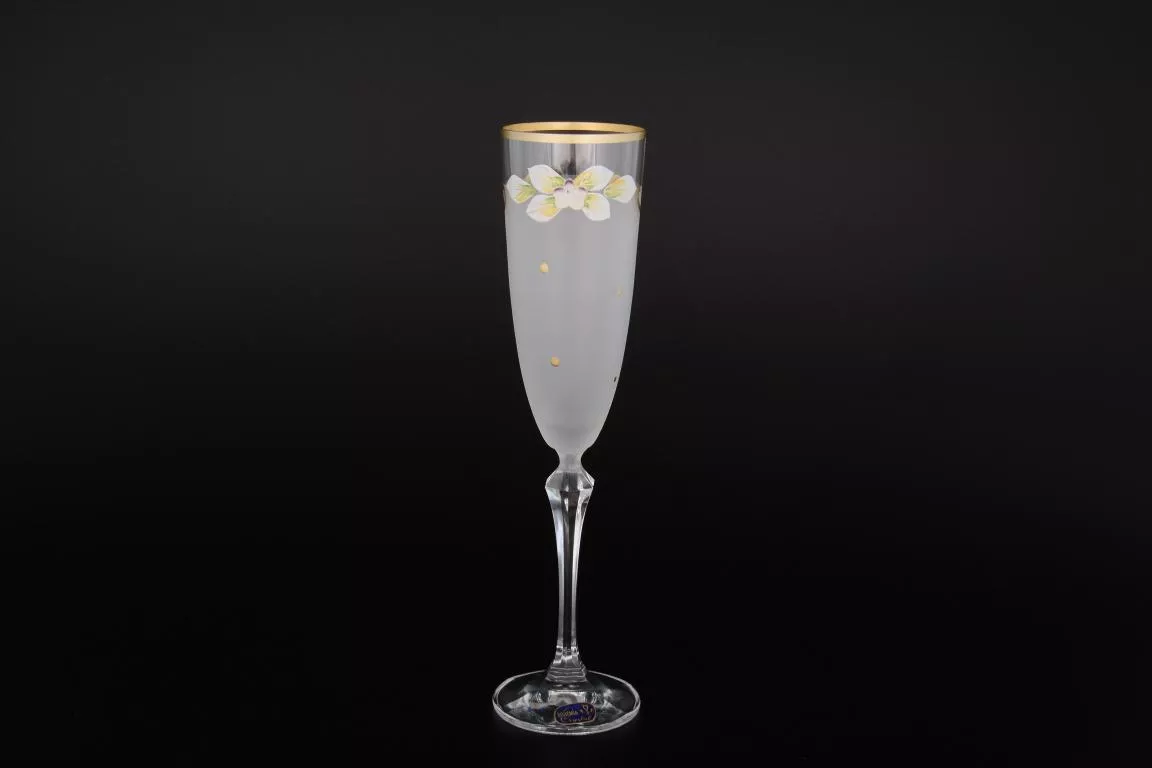 Фото Набор белых матовых фужеров для шампанского 200 мл (6 шт)