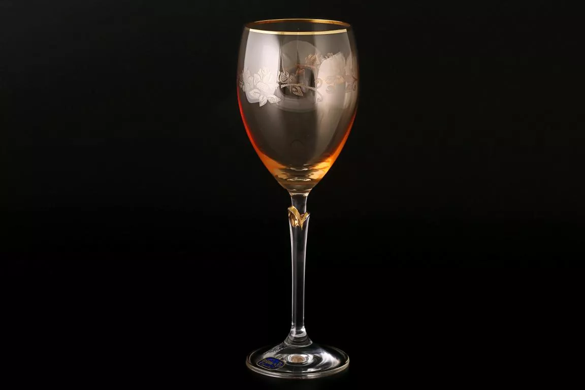 Фото Набор бокалов для вина 250 мл Lilly желтые (6 шт) Кристалекс