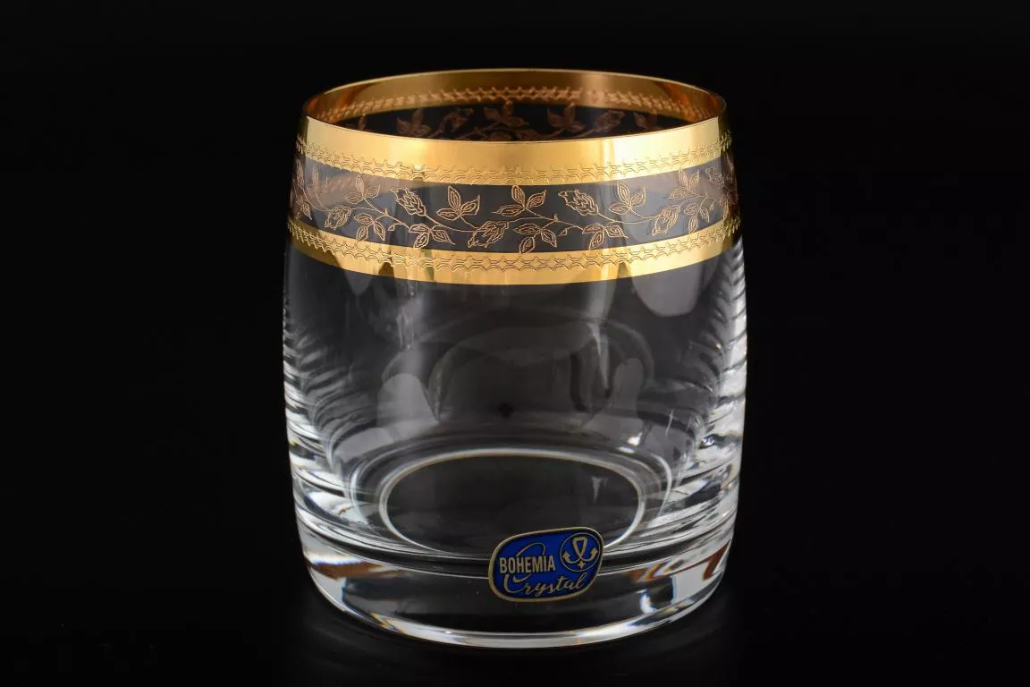 Фото Набор стаканов для виски 290 мл Идеал Золотой листок Кристалекс (6 шт)