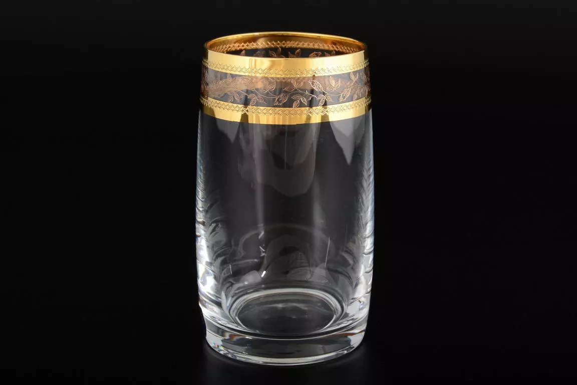 Фото Набор стаканов для воды 250 мл Идеал Золотой листок Кристалекс (6 шт)