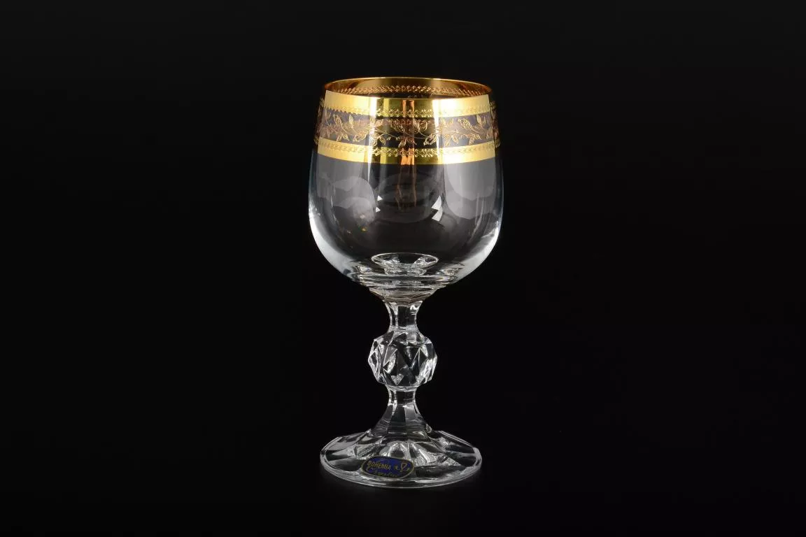 Фото Набор бокалов для вина 190 мл Клаудия Золотой листок Кристалекс (6 шт)