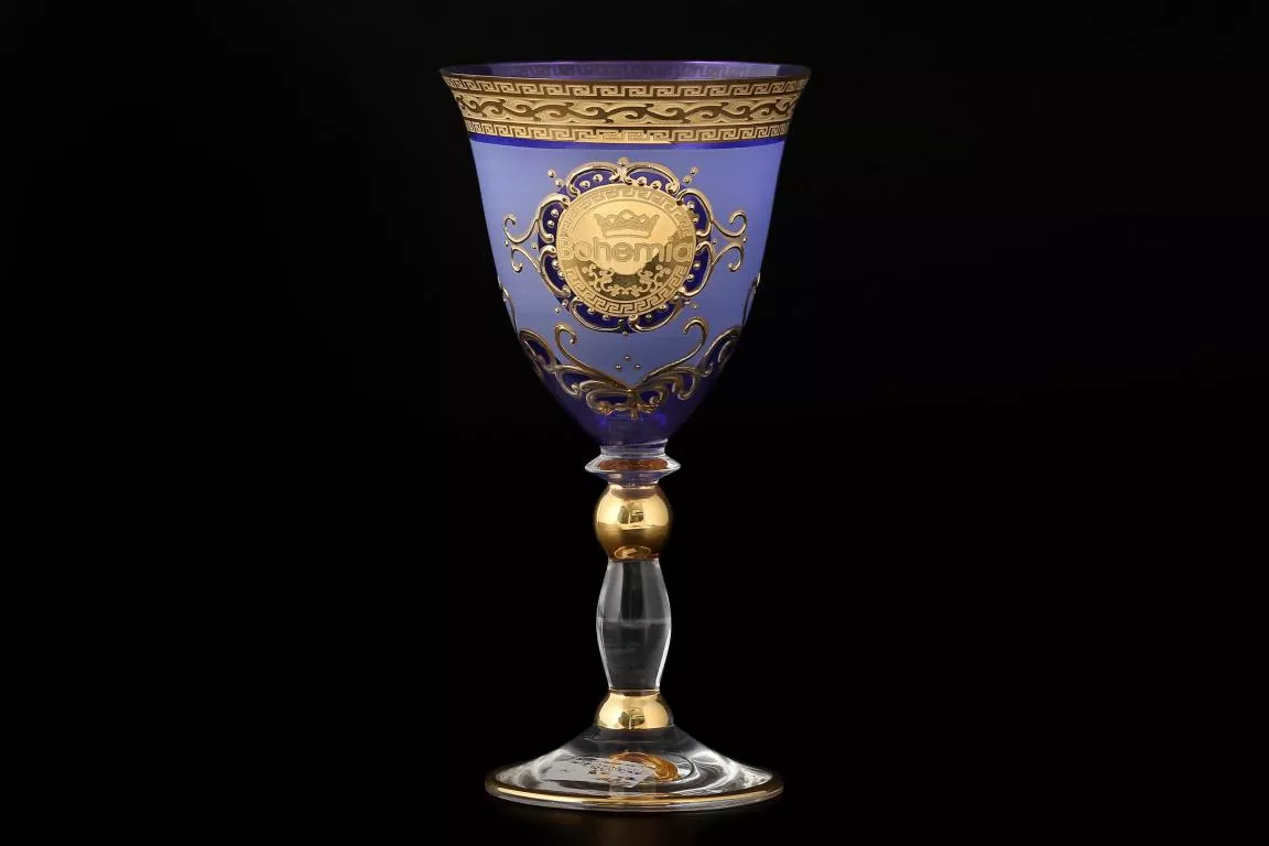 Фото Грация Набор бокалов для вина синий Версаче Богемия B-G (6 шт)