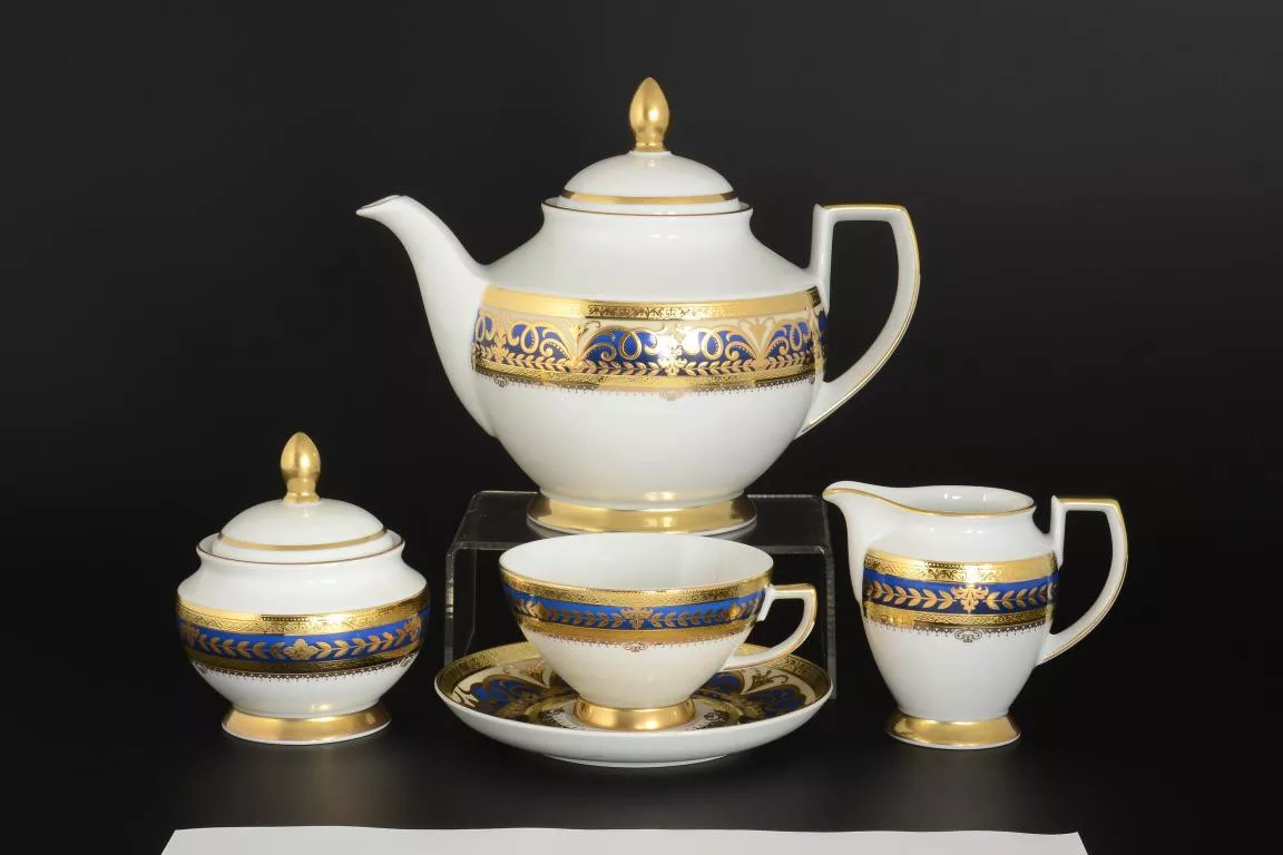 Фото Чайный сервиз на 6 персон 17 предметов Arabesque Blue Gold