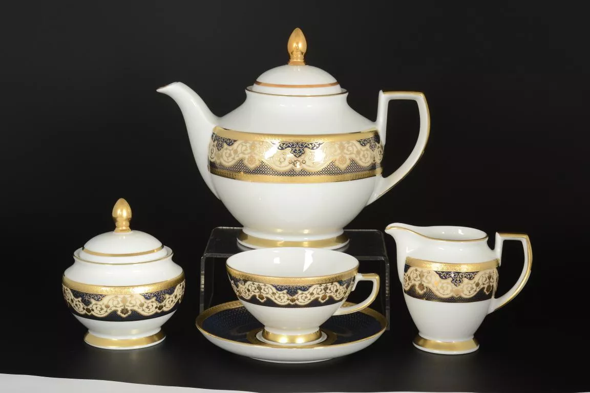 Фото Чайный сервиз на 6 персон 17 предметов Belvedere Combi Blue Gold