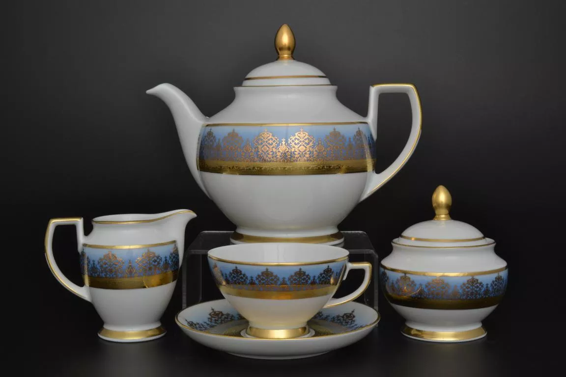 Фото Чайный сервиз на 6 персон 17 предметов Mrakesh Blue Gold