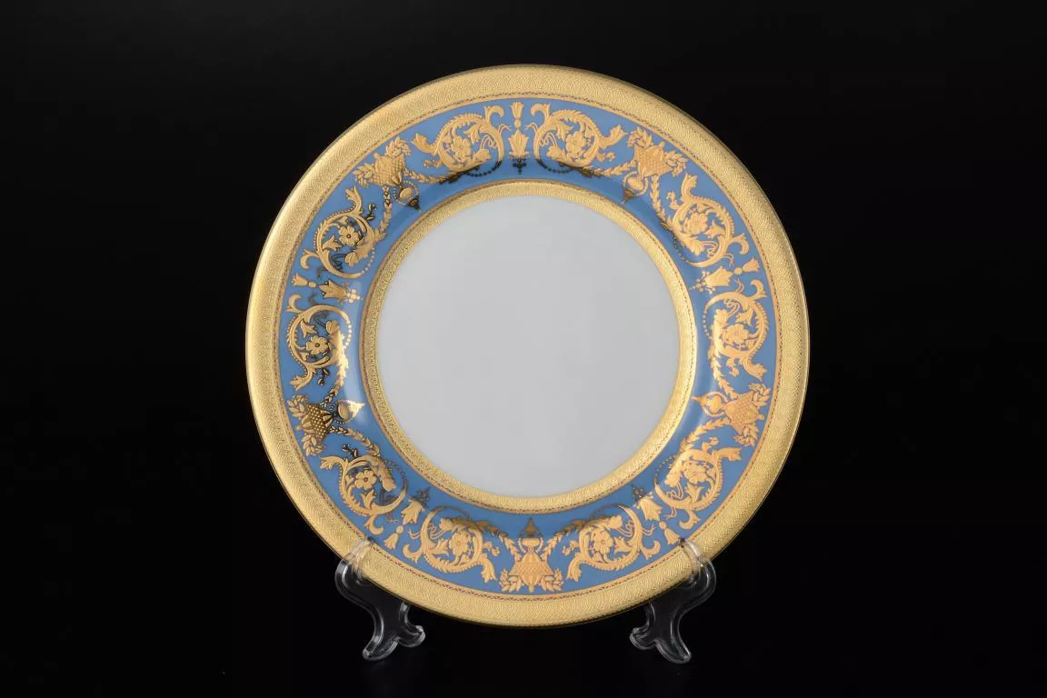 Фото Набор тарелок 21 см C-Imperial Blue Gold (6 шт)