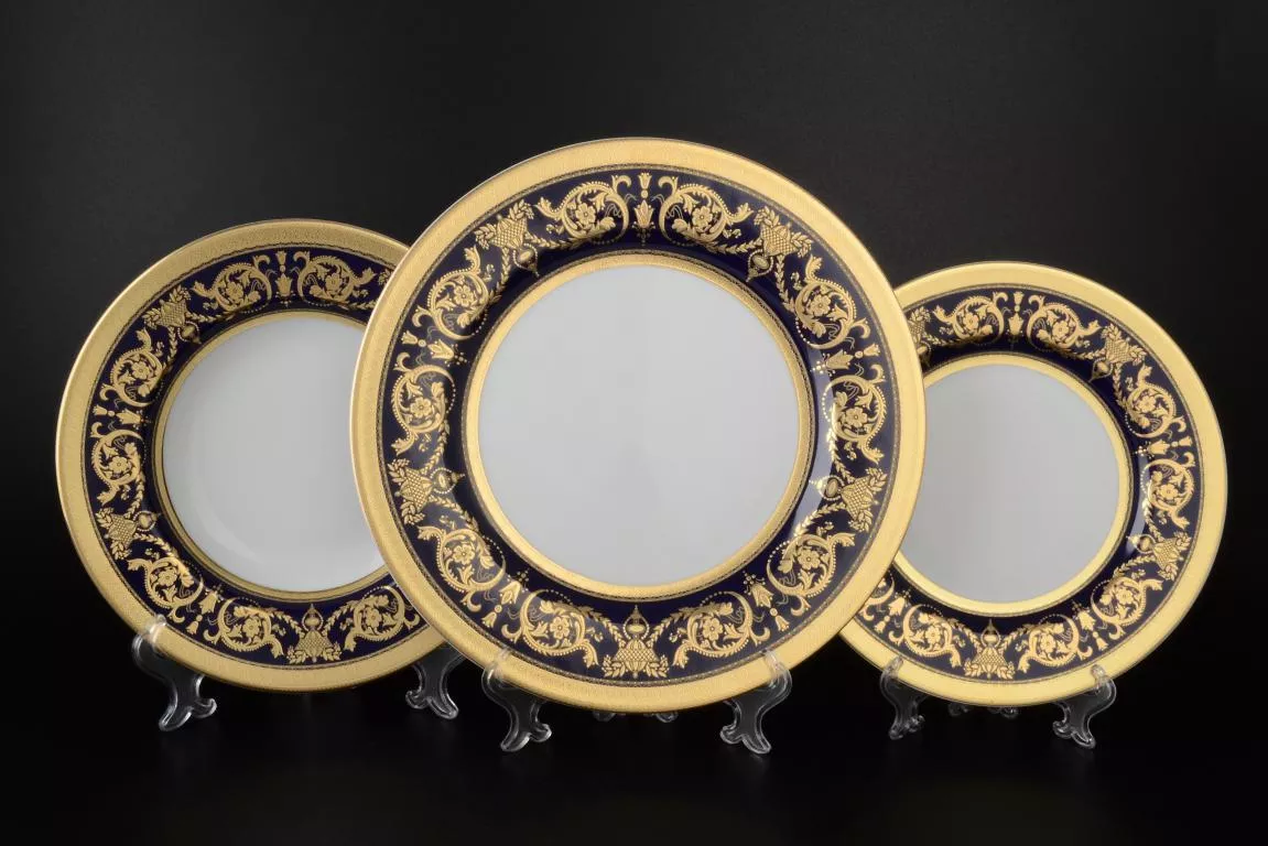 Фото Набор тарелок 18 предметов Imperial Cobalt Gold