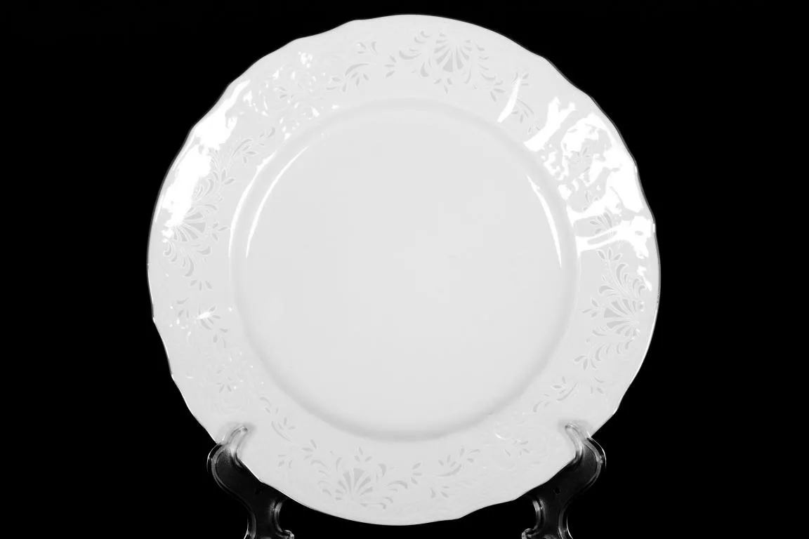 Фото Набор тарелок 25 см Бернадотт Платиновый узор (6 шт)