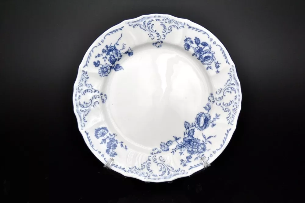 Фото Набор тарелок 25 см Бернадотт Синие розы (6 шт)