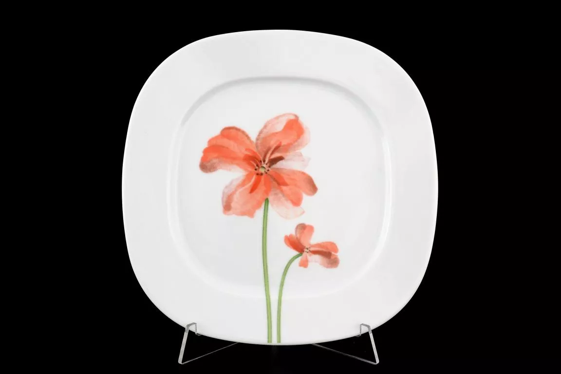 Фото Набор тарелок 20 см Леон Красные маки (6 шт)