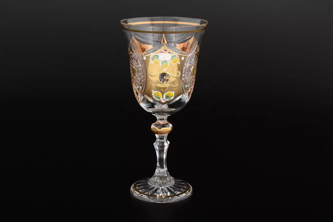 Фото Набор бокалов для вина 220 мл Sonne Crystal Золото (6 шт) Артикул 18397