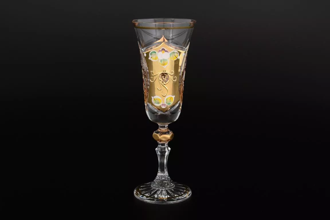 Фото Набор фужеров для шампанского 150 мл Sonne Crystal Золото (6 шт) Артикул 18395