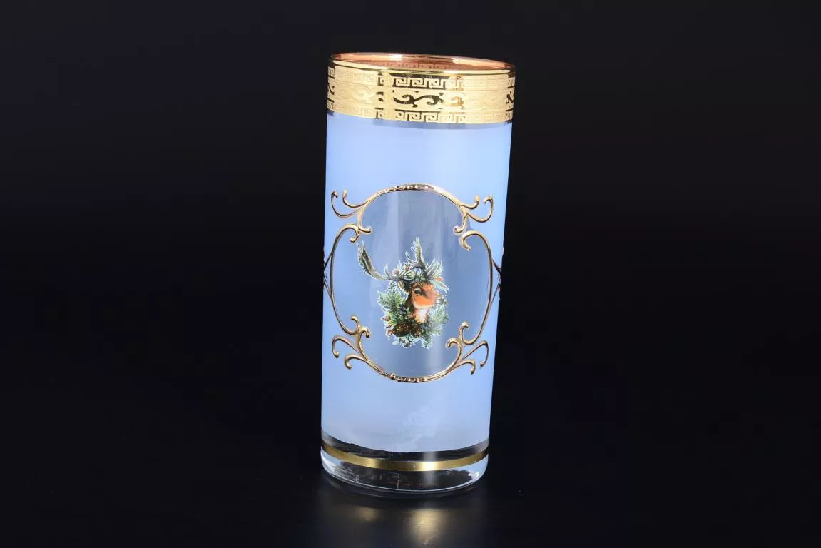Фото Набор стаканов для воды Версаче Охота синяя (6 шт) B-G