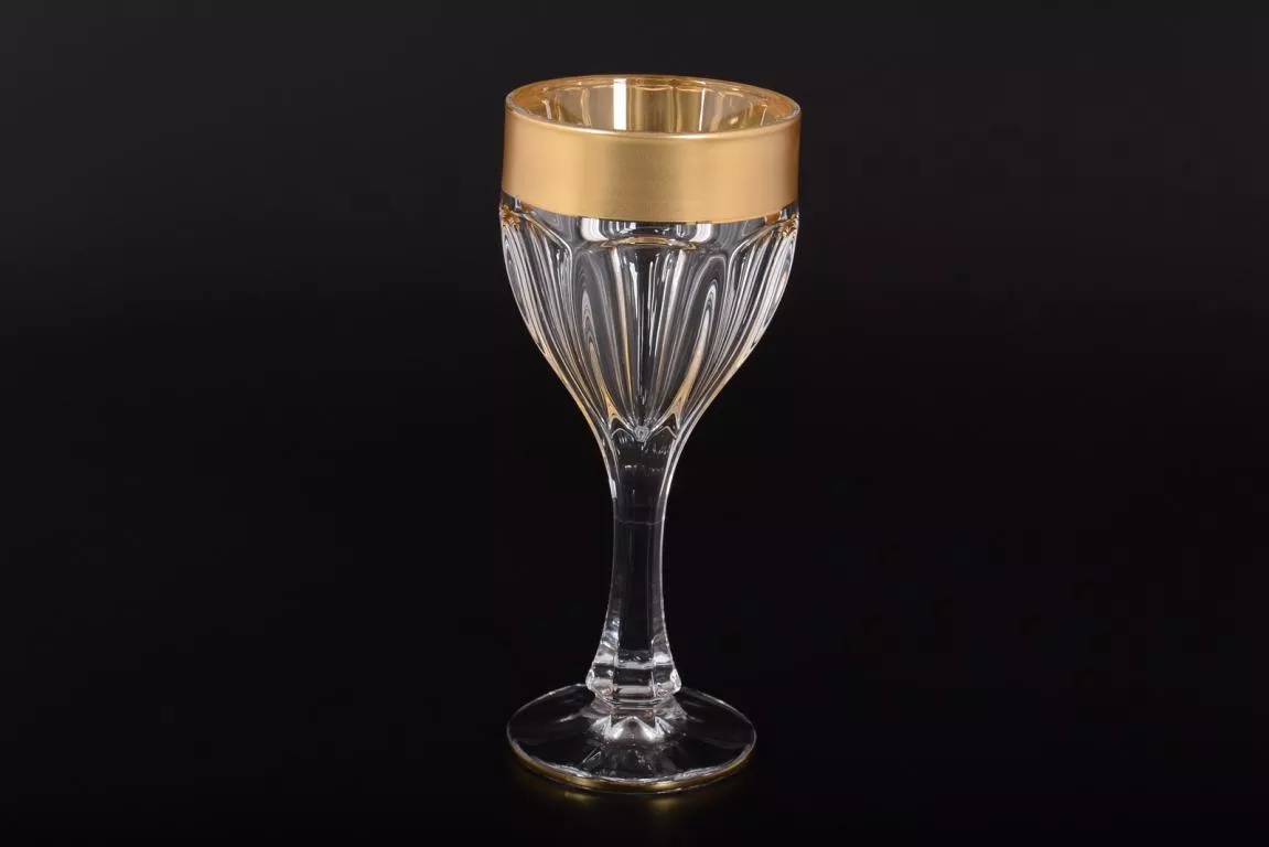 Фото Набор бокалов для вина 190 мл Сафари Матовая полоса (6 шт) Bohemia Gold